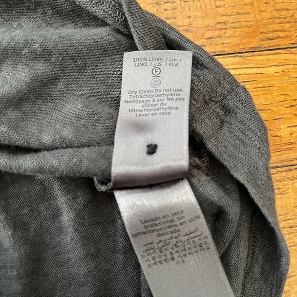 John Varvatos Men’s Bleeker Henley Short Sleeve 100% Linen Neutral Gray Size L - Picture 8 of 8